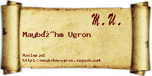 Mayböhm Ugron névjegykártya